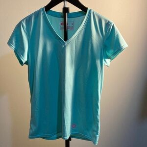 Women's Light Green V-Neck Top